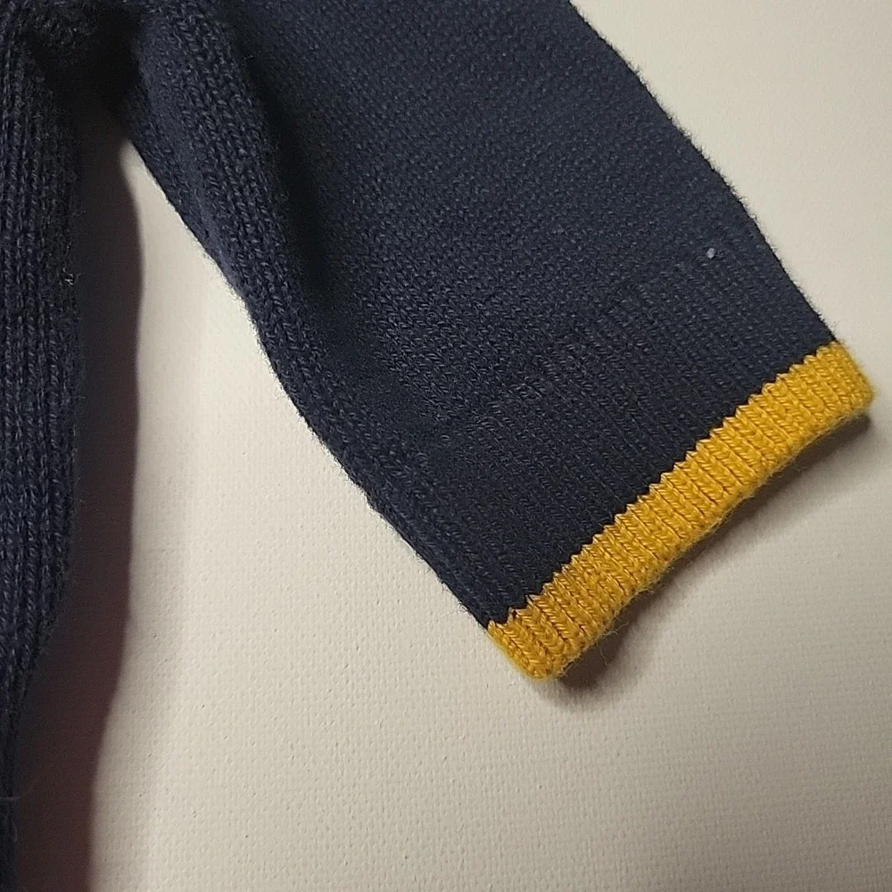 BABY GAP Crewneck Navy Blue Sweater‎ Boys Yellow Dinosaur Sweater Top Size 0-3mo